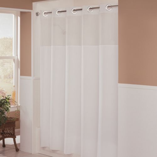 Hookless® Illusion Shower Curtain with Snap-in Liner, Polyester, 71"x77", White